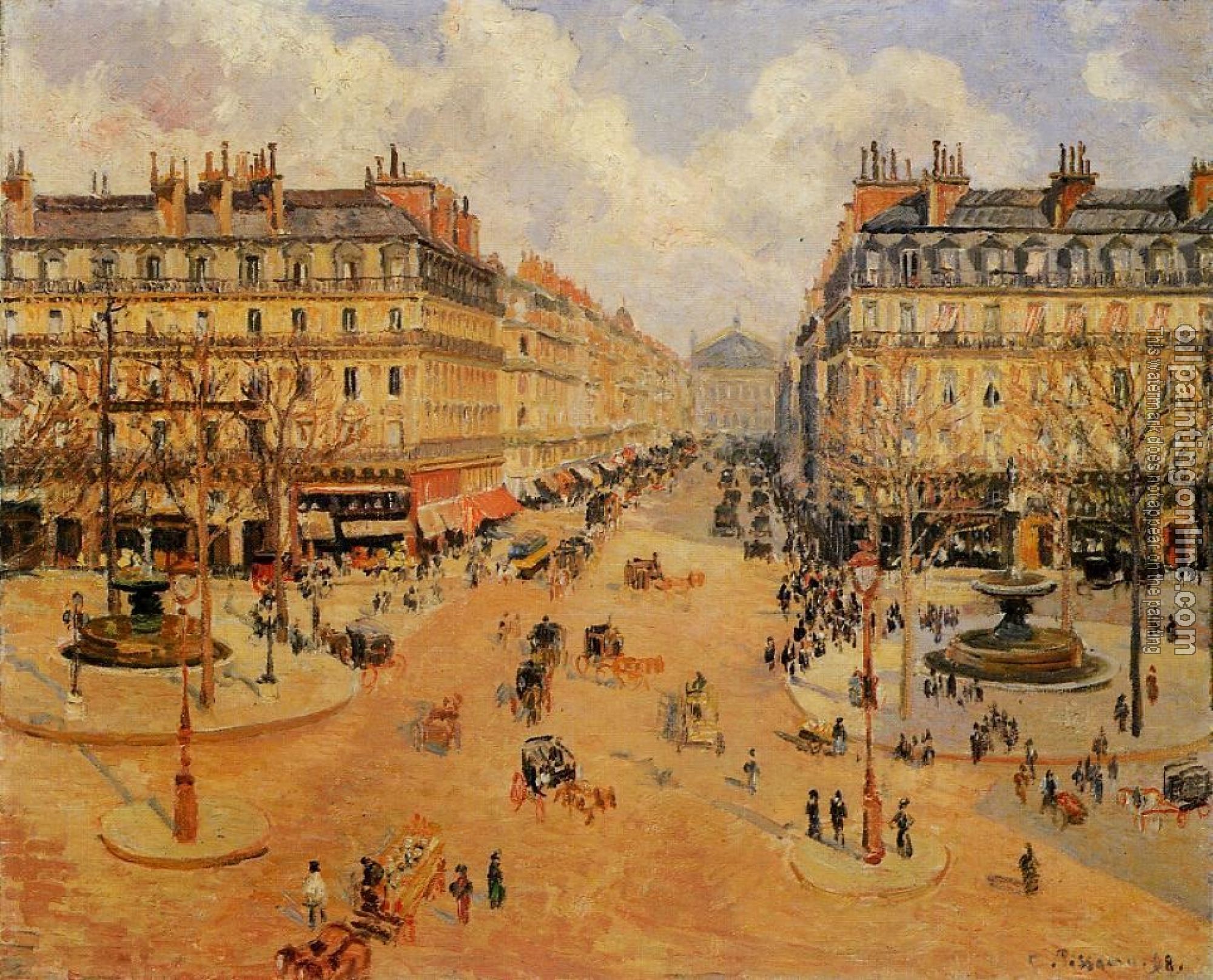 Pissarro, Camille - Avenue de l'Opera, Morning Sunshine